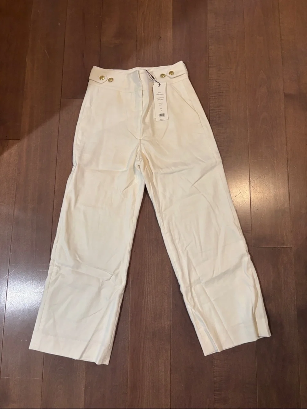 Veronica Beard White Ankle-Length Wide-Leg Pants - Picture 2 of 6